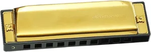 10 Hole C Key Blues Harmonica Professional Practice And Performance Type(Gold)