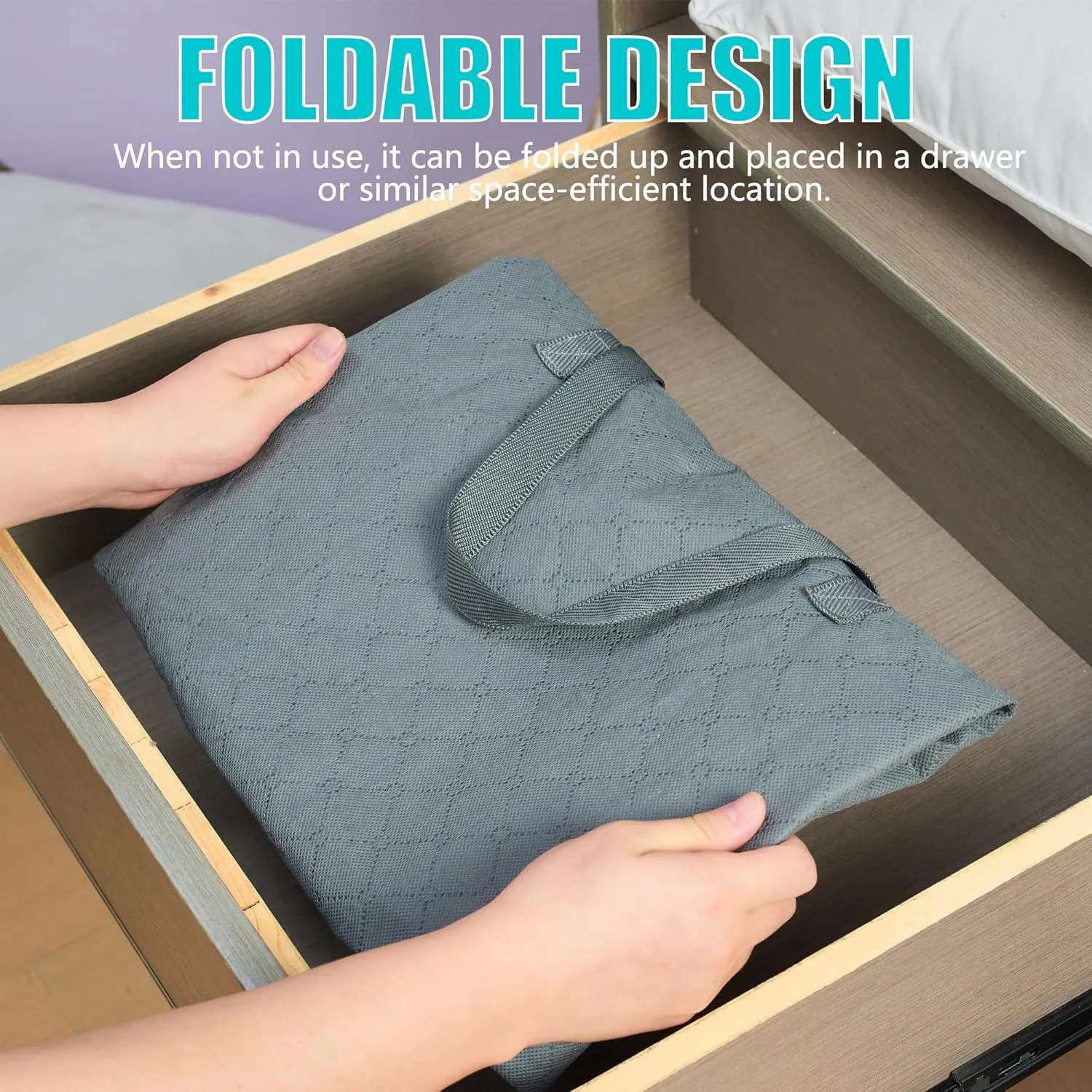 105L Extra Large Storage Bags for Blankets, King Comforters, Bedding, Clothes, Pillows, Sheets - Closet Organizers and Storage with 4 Handles & Clear Window, Foldable & Breathable (Grey, 3pack)