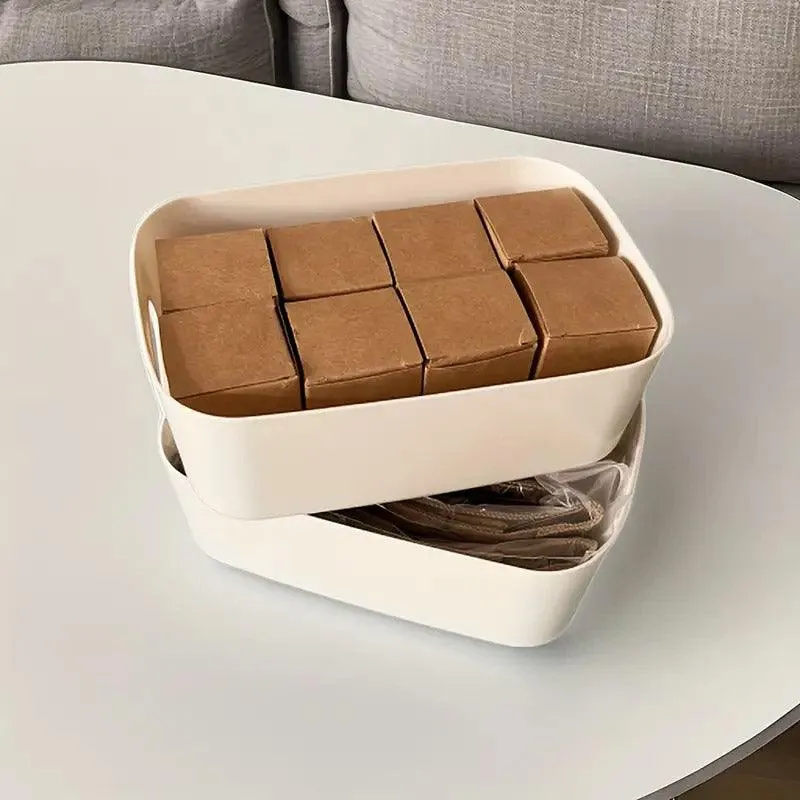 10pcs Plastic Storage Baskets for Bathroom Kitchen Desktop Miscellaneous Items