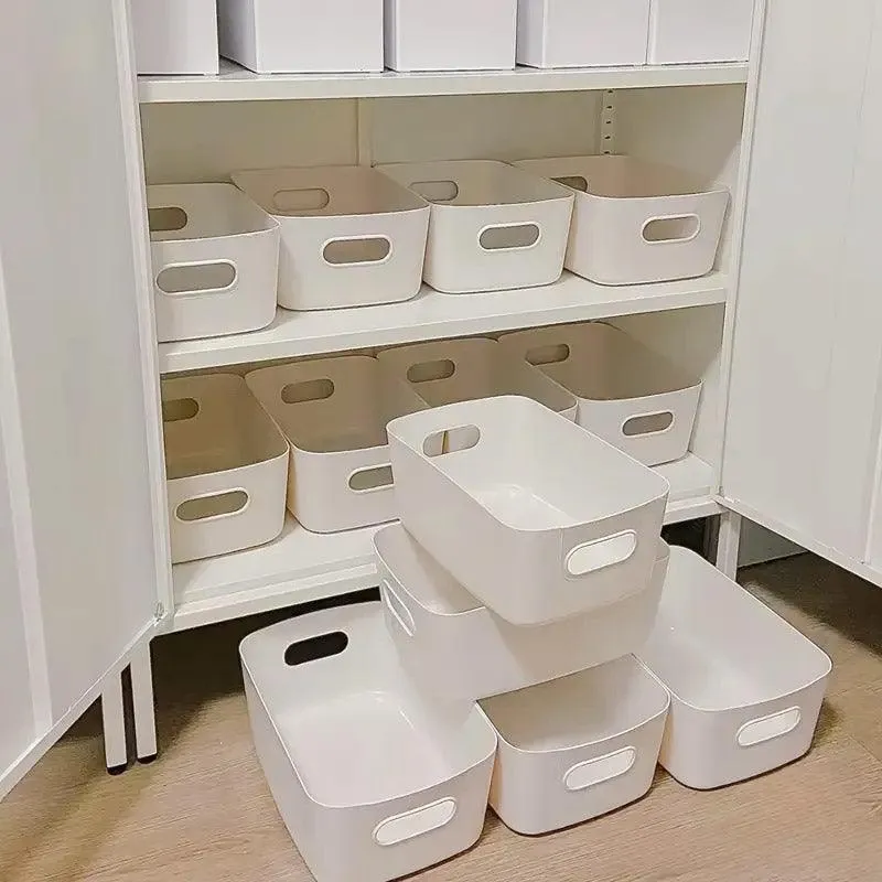 10pcs Plastic Storage Baskets for Bathroom Kitchen Desktop Miscellaneous Items