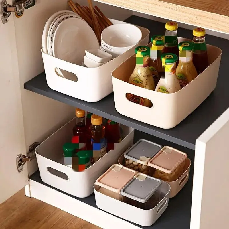 10pcs Plastic Storage Baskets for Bathroom Kitchen Desktop Miscellaneous Items