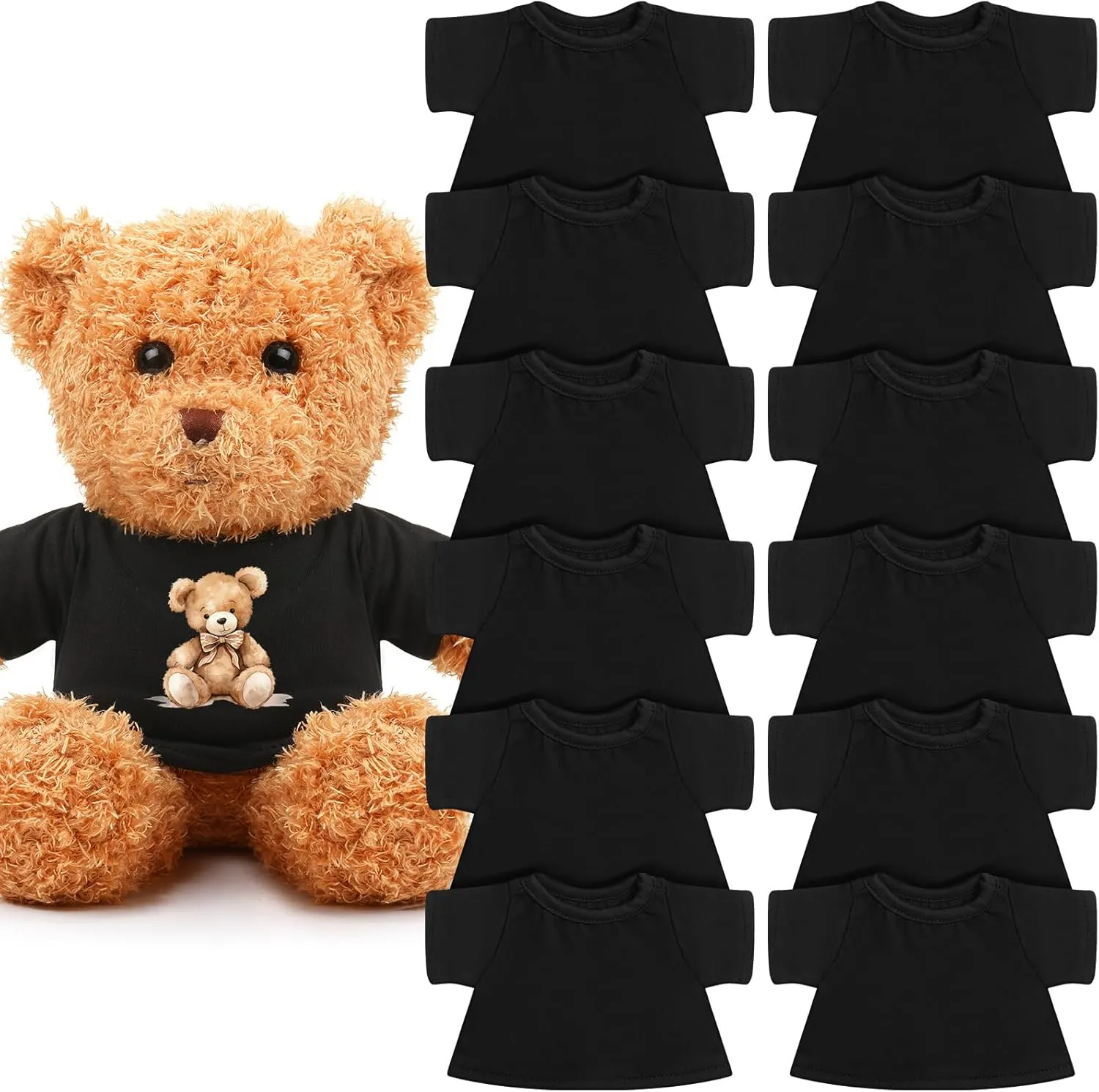 12 PCS Stuffed Bear Clothes Shirts & Tshirts - Classic Plush Bear Shirts Fit 8-12 Inches - Stuffed Animal Dolls