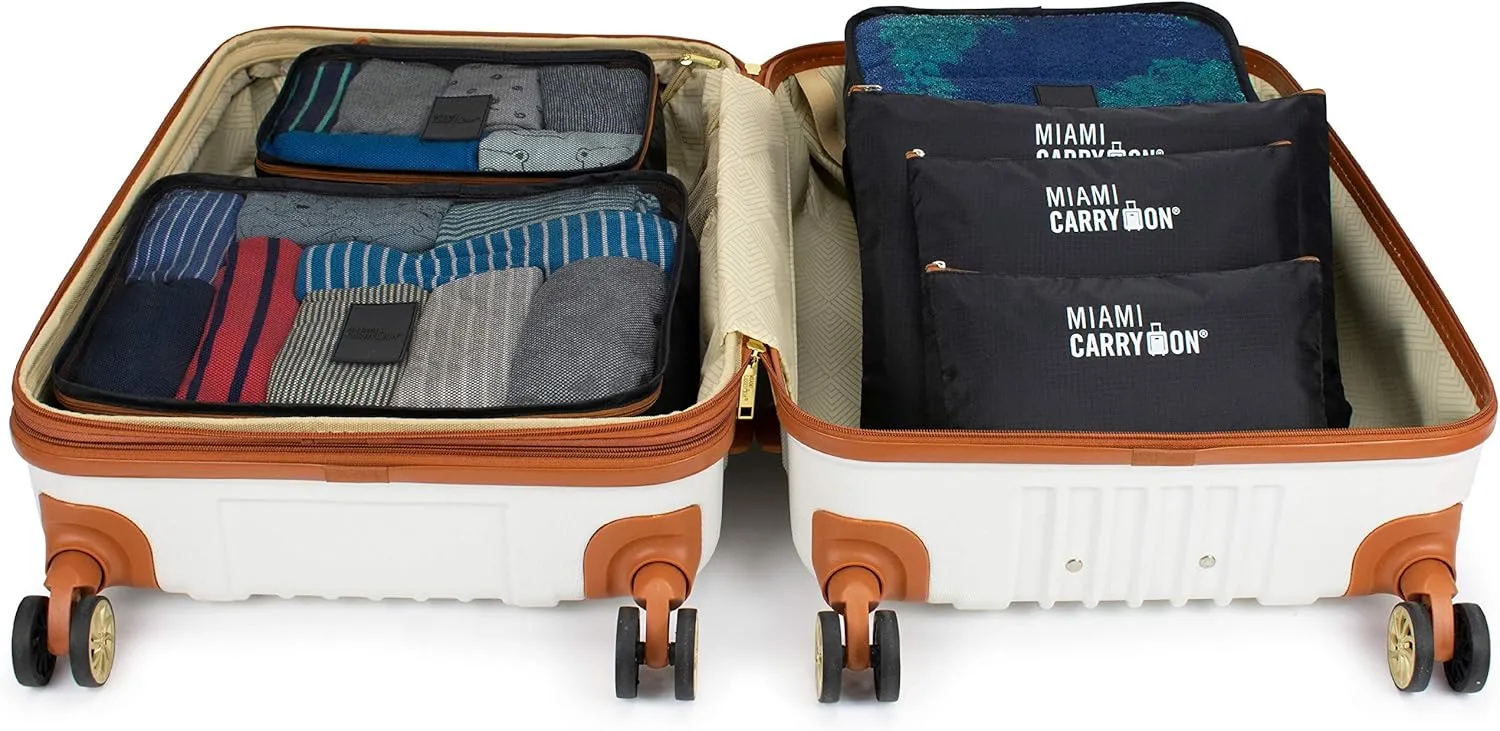 12-Piece Packing Cubes for Luggage Organization (Black Tan)