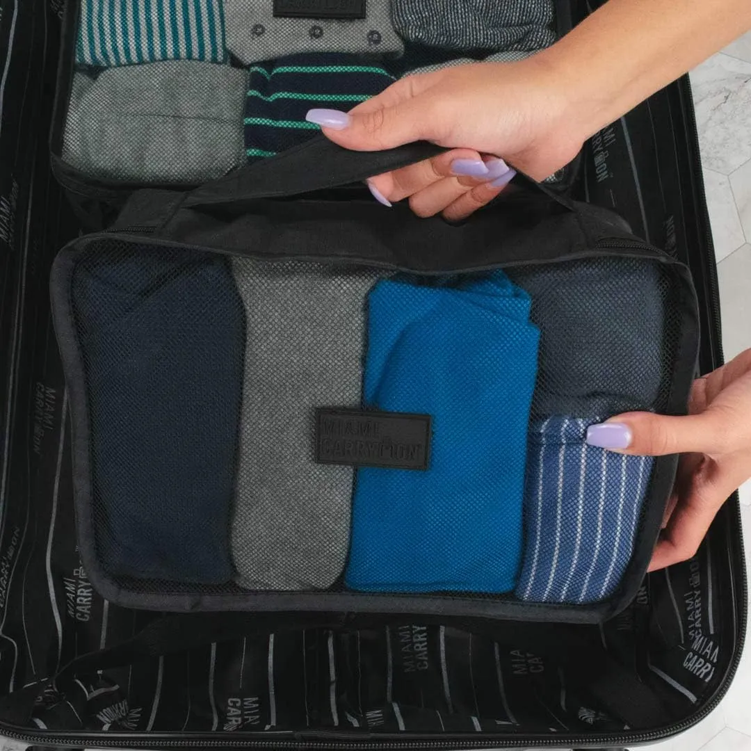 12-Piece Packing Cubes for Luggage Organization (Black Tan)