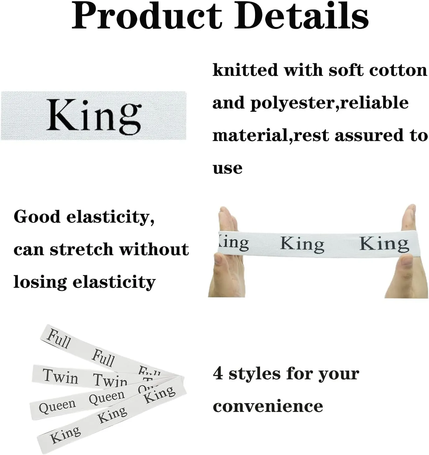 12 Pieces Bed Sheet Organizer Bands, Closet Organization Sheet Straps, Linen Labels Bedding Bands, Elastic Bed Sheet Storage Sheet Keepers （6PcsQueen 6PcsKing ）