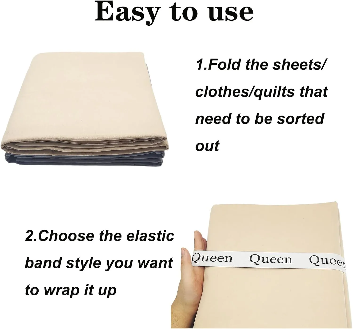 12 Pieces Bed Sheet Organizer Bands, Closet Organization Sheet Straps, Linen Labels Bedding Bands, Elastic Bed Sheet Storage Sheet Keepers （6PcsQueen 6PcsKing ）