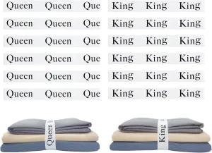 12 Pieces Bed Sheet Organizer Bands, Closet Organization Sheet Straps, Linen Labels Bedding Bands, Elastic Bed Sheet Storage Sheet Keepers （6PcsQueen 6PcsKing ）