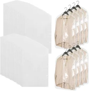 120 Pack Dry Cleaner Bags, Clear Dry Cleaners Plastic Bags for Hanging Clothes, 60x90 cm Plastic Clothes Covers Dust-proof Clothing Protector Covers for Dry Cleaner Home Storage Travel Moving