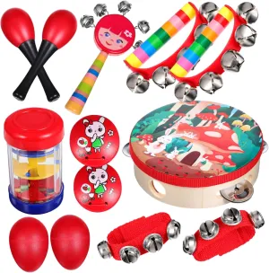 13Pcs Musical Instruments Fun Percussion for Boys for Early Education Enhances Auditory Skills and Parent Interaction