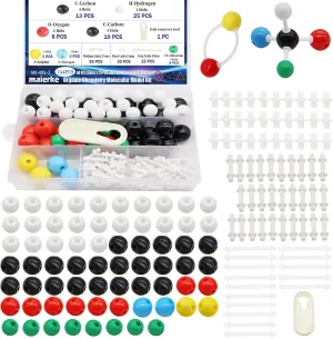 144Pcs Organic Chemistry Molecular Model Kit, Molecular Model Set for Inorganic and Organic Chemistry,Including 68 Atoms & 75 Links & 1 Link Remover Tool for Student and Teacher