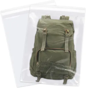 14" x 20" (100 Count) Self Seal Clear Poly Bags with Suffocation Warning for Packaging, Shipping, Clothing, Shirts & FBA - Resealable Adhesive