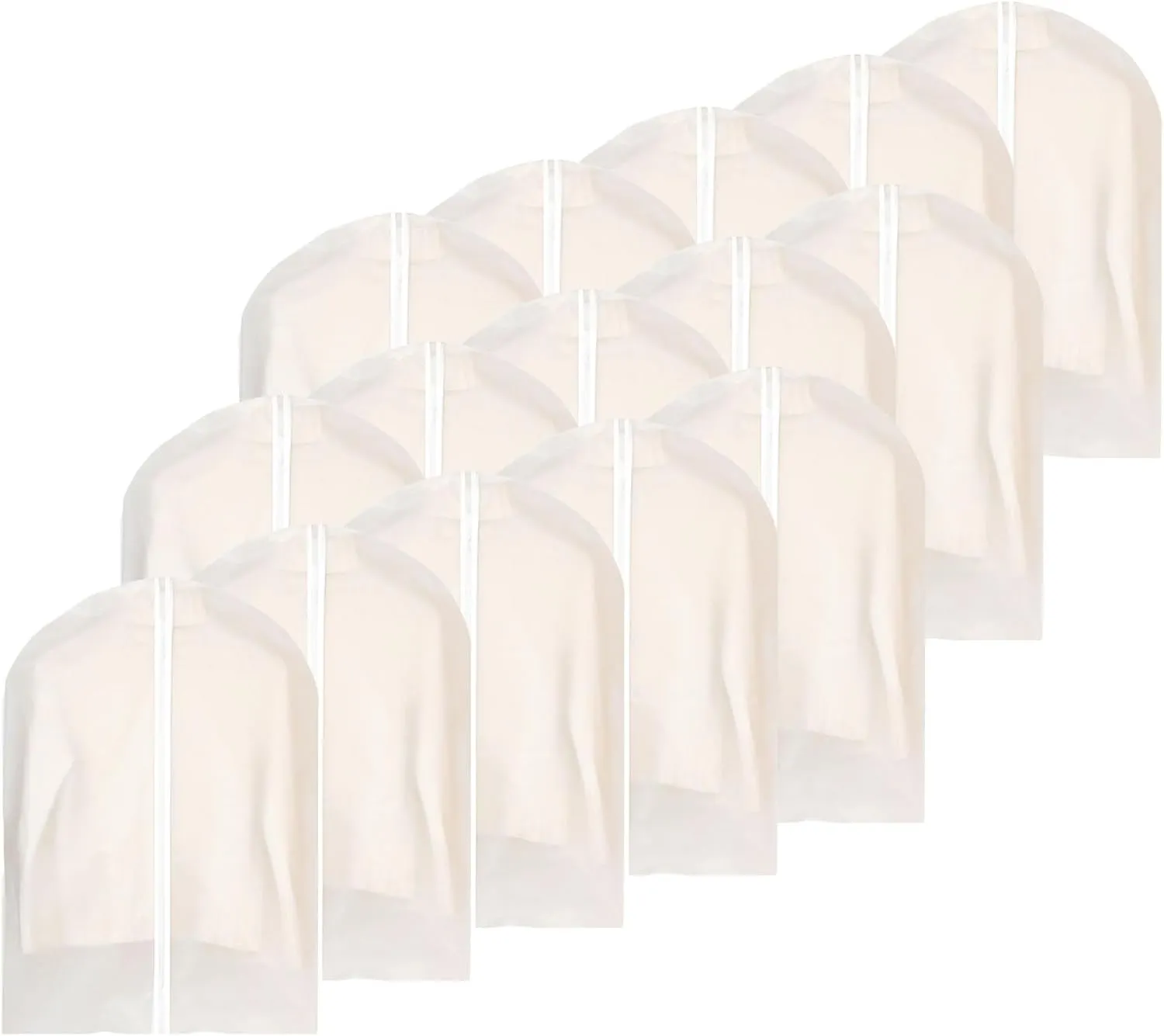 15-PCS Transparent Dust Covers for Hanging Clothes - Protect Your Wardrobe from Dust with these Closet Clothing Covers (24"x32")