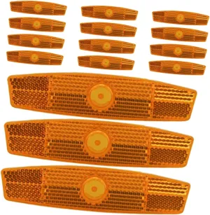 15pcs Yellow Bike Reflectors Set Reflective Bike Gear for Mountain Bicycle Accessories Tail Light Night Riding Safety Kit