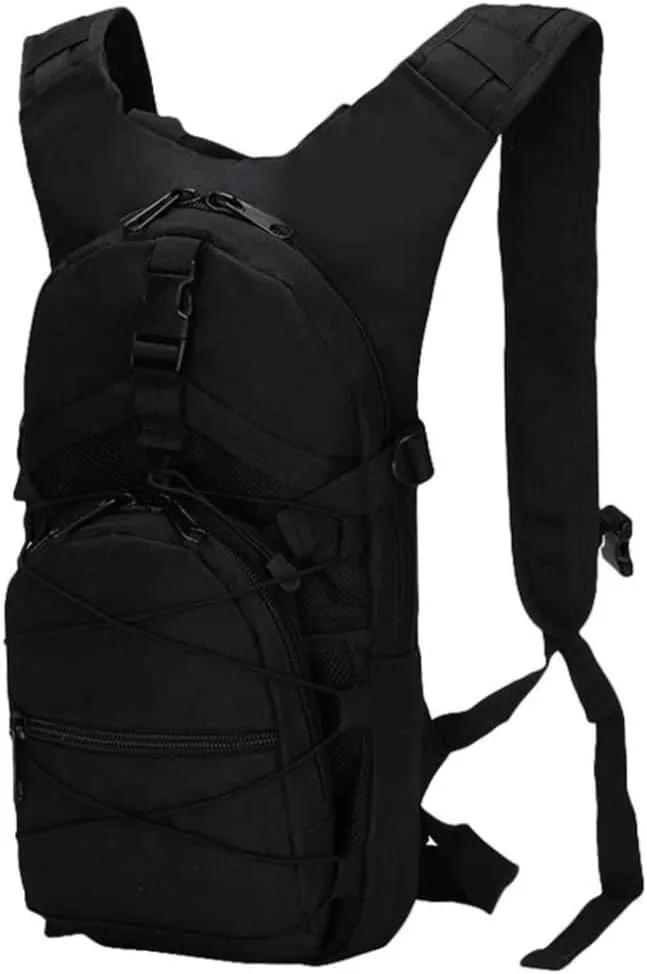 1PC Hiking Backpack Bike Backpack Walking Backpack 15L Camouflage Casual Waterproof Multi-Pocket Tactical Sport Travel Trekking Bag Army Backpack for Men and Women Black Walking Backpack