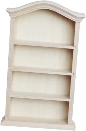 1Pc Miniature Furniture Model Curved Top Cabinet for Dollhouse DIY Mini House Adornment Vintage Study Bookshelf Accessory Lifelike Simulation Decor
