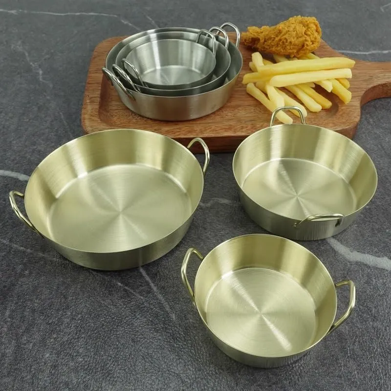 1PC Stainless Steel Tableware, Lightweight and Portable Korean Round Plate Suitable for Home Or Outdoor Camping
