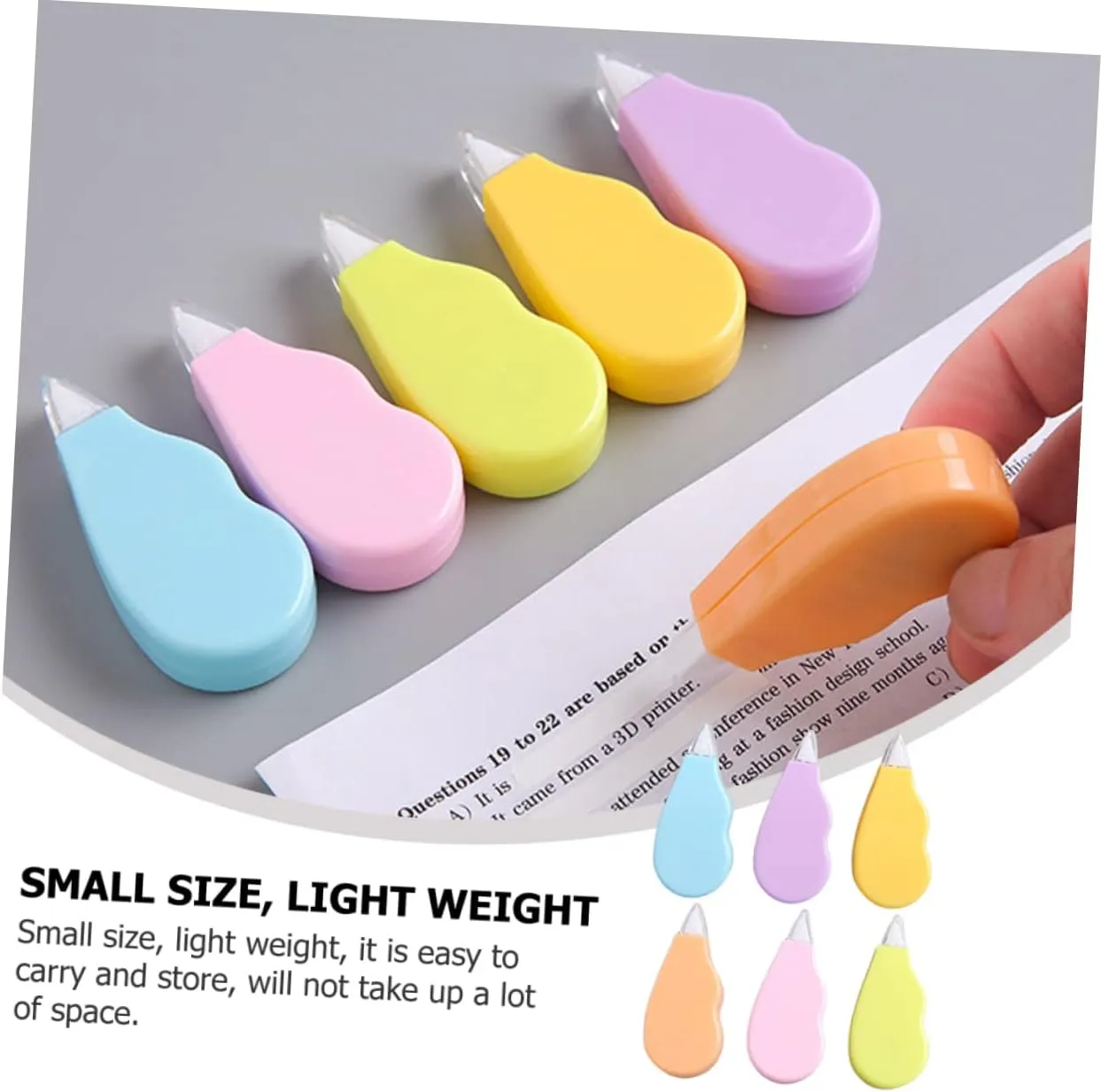 1set Correction Tape Students End of The Year Student Studying Eraser Tape Correcting White Out Tape Pastel Cute Stationary Bulk Transparent Small Tapes Aesthetic Plastic 6pcs