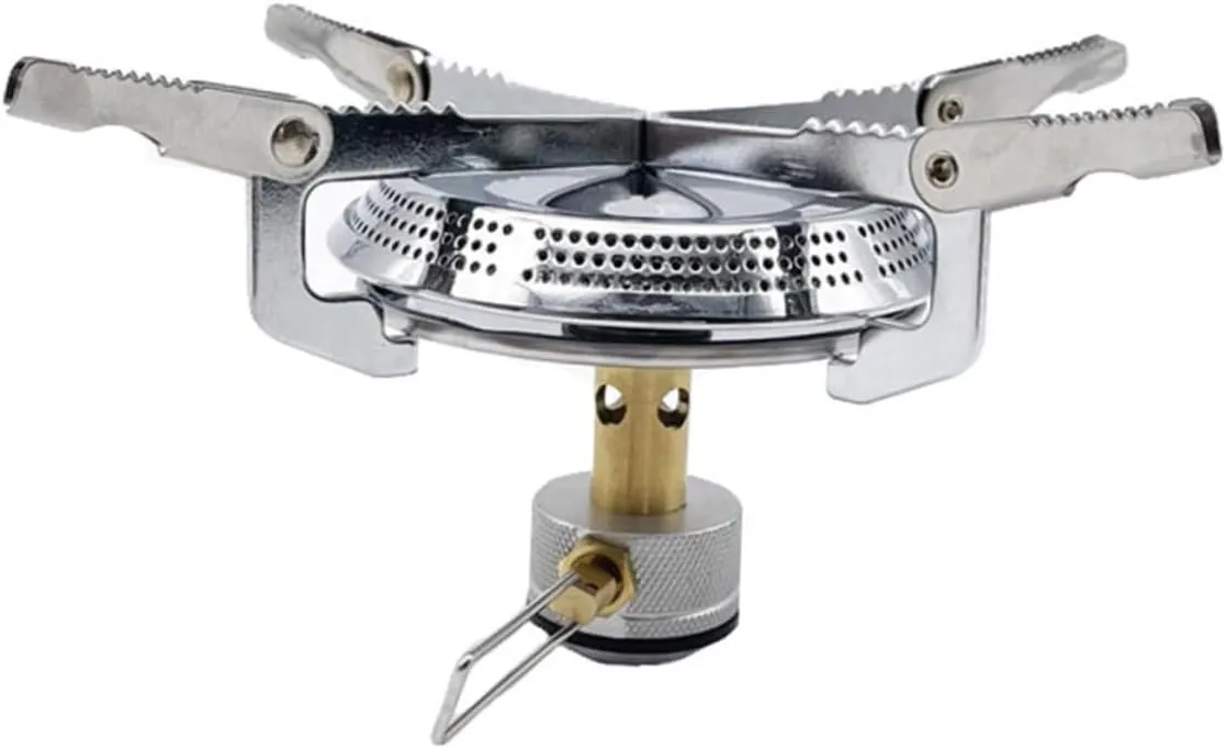 1set Portable Camping Gas Stove Lightweight Outdoor Burner for Hiking Backpacking Picnics Compact Design for Easy Carrying and Strong Wind Resistance