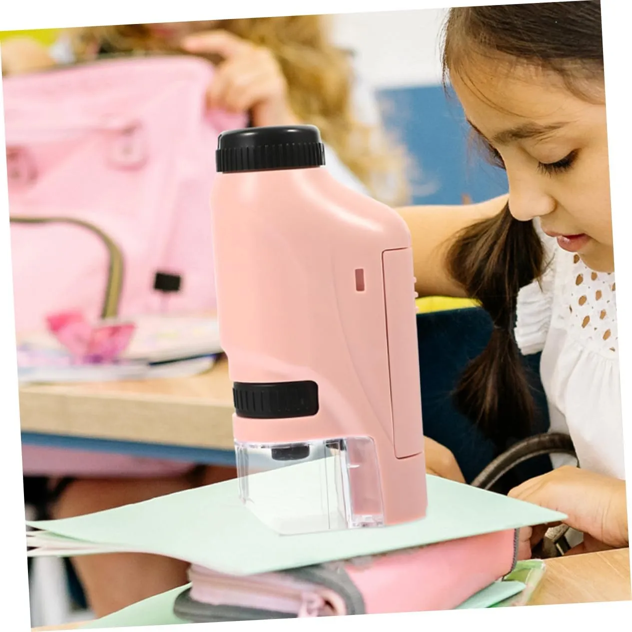 1set Portable Pocket Microscope for Boys and Girls Lightweight Microscope for Science Experiments Educational Toy for Beginners and Design for Home School Use