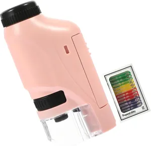 1set Portable Pocket Microscope for Boys and Girls Lightweight Microscope for Science Experiments Educational Toy for Beginners and Design for Home School Use