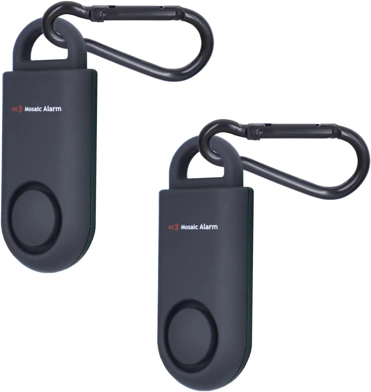 2 Pack Personal Safety Alarm 130db Loud Sound Siren User-Replaceable Battery SOS Emergency Self Defense Keychain Alert with Carabiner for Women, College Students, Children, Night Runner, Hiking. Black