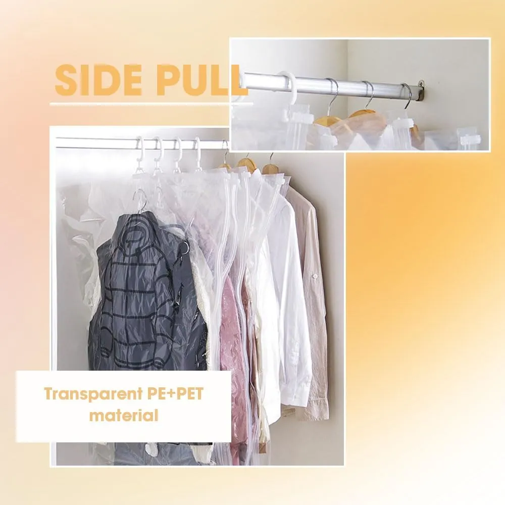 2 PCS Hanging Vacuum Storage Bags with Electric Pump, Vacuum Sealer Bags Clothes Hanging Compressible Storage Bag for Travel, Hanging Space Saver Bag for Luggage Clothes Packing (Medium)
