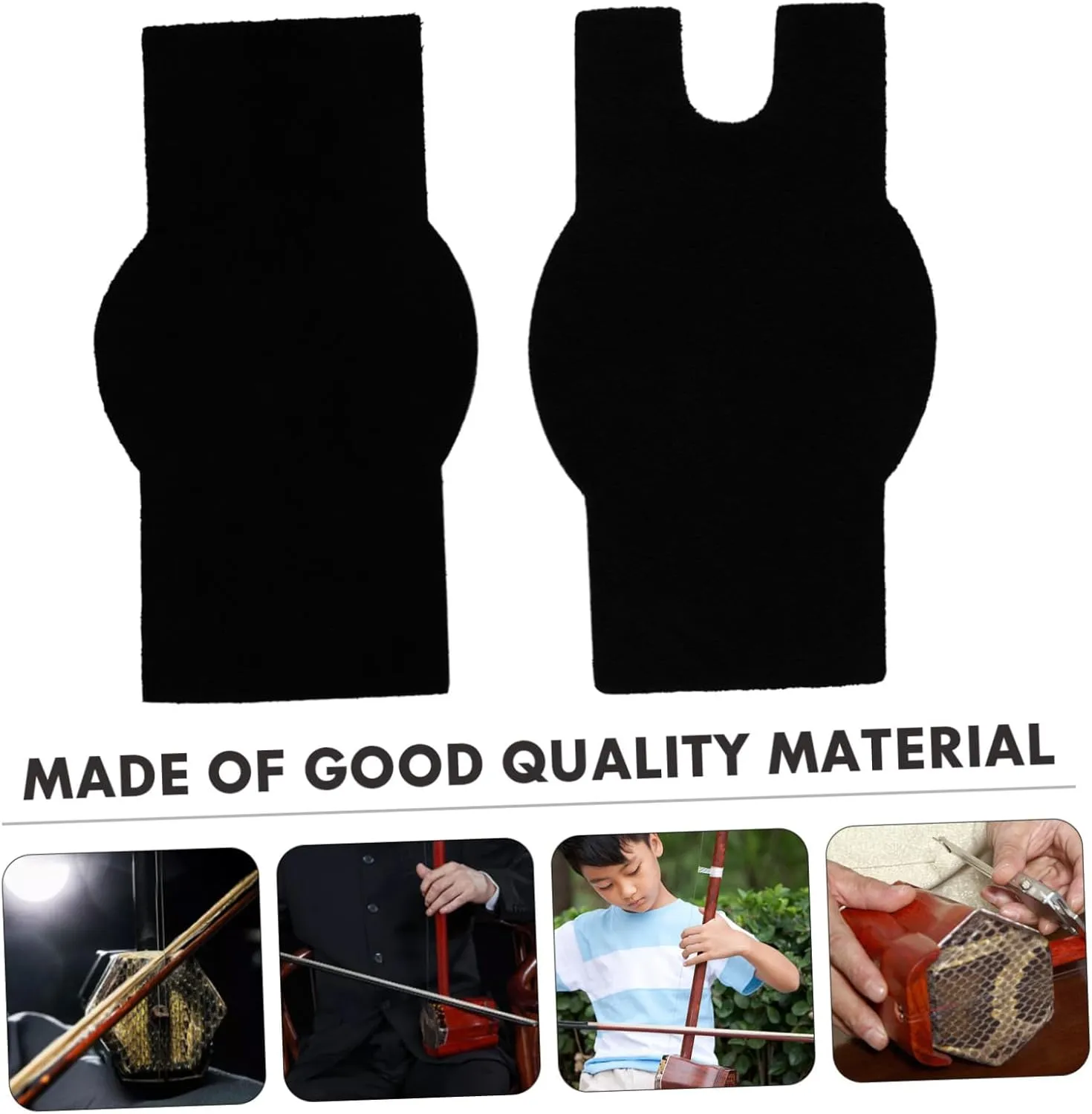 2 Pcs Self Adhesive Cowhide Slip Pads for Pipa Durable Comfortable Non Slip Mats for Music Instruments Lightweight and Portable Design