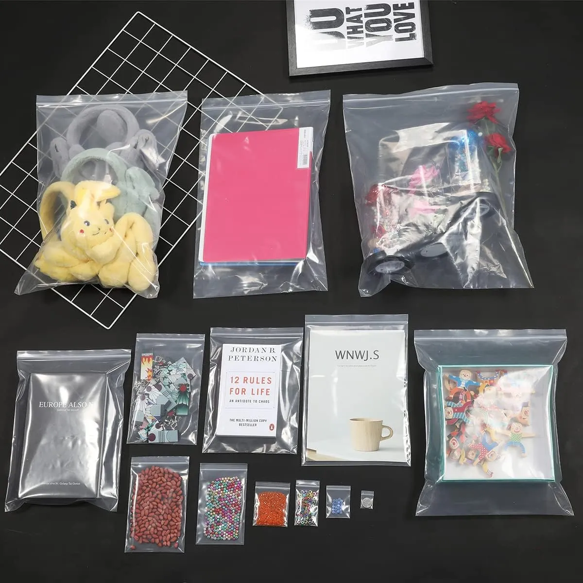 20 PCS 18" x 23" Thick 4 Mil Large Clear Zip Poly Lock Plastic Bags Seal Reclosable Zip Bag Heavy-Duty Clothing T-Shirt Toys Snacks Zipper Bags