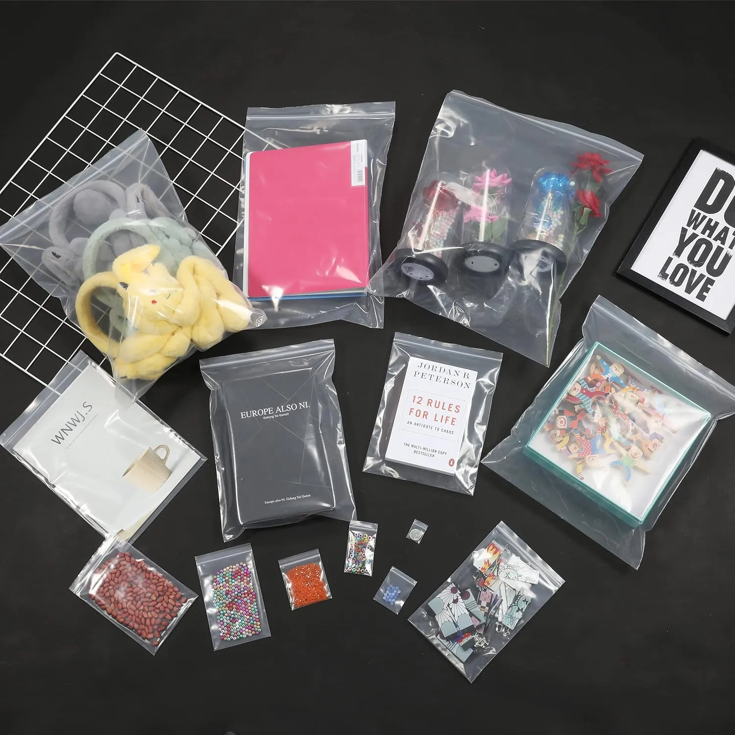 20 PCS 18" x 23" Thick 4 Mil Large Clear Zip Poly Lock Plastic Bags Seal Reclosable Zip Bag Heavy-Duty Clothing T-Shirt Toys Snacks Zipper Bags