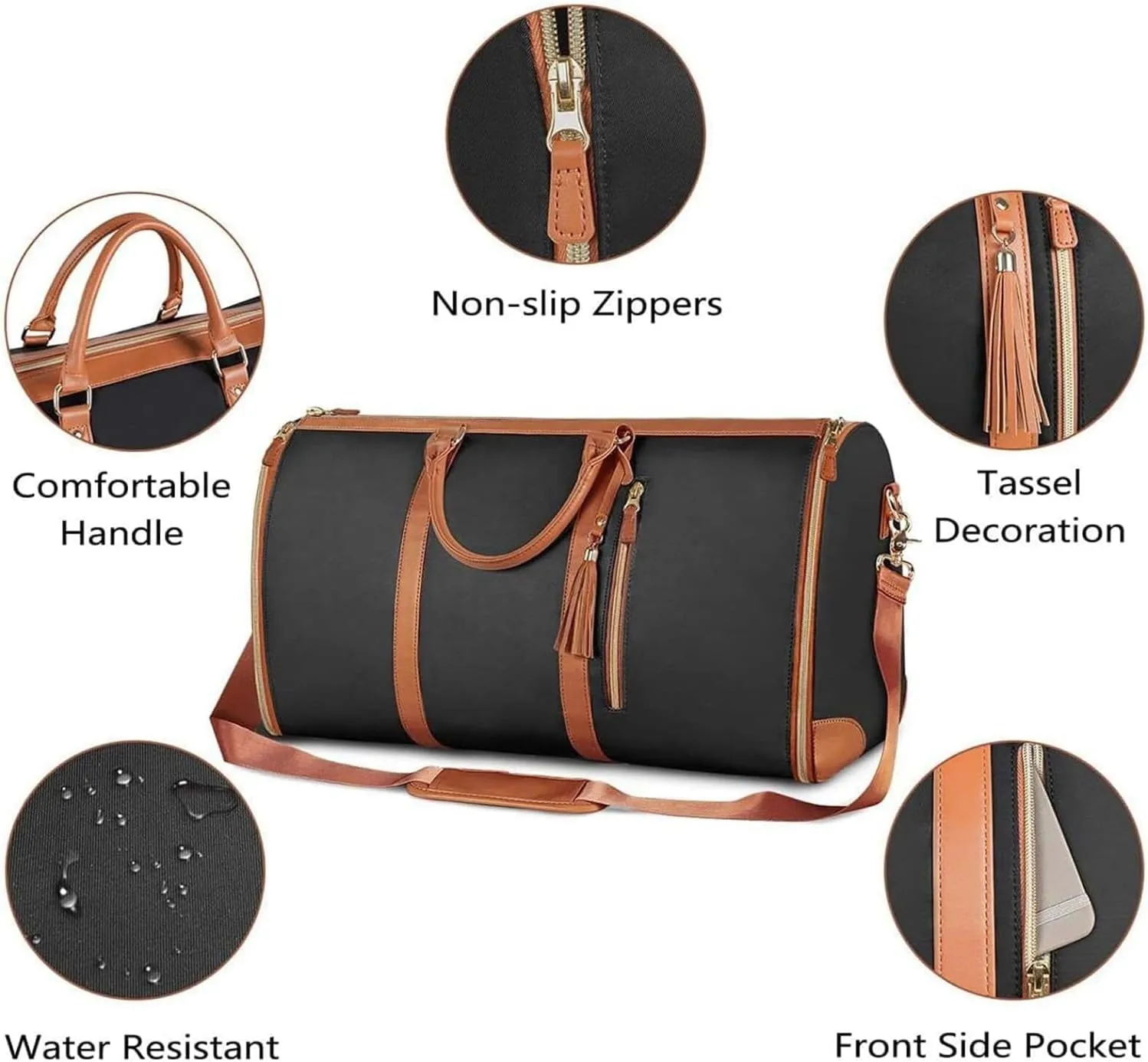 2025Luux Bag Duffle for Travel，Waterproof Luux Travel Bag, Carry On Convertible Luux Travel Bag，Travelher Foldable Clothing Bag (Black brown)