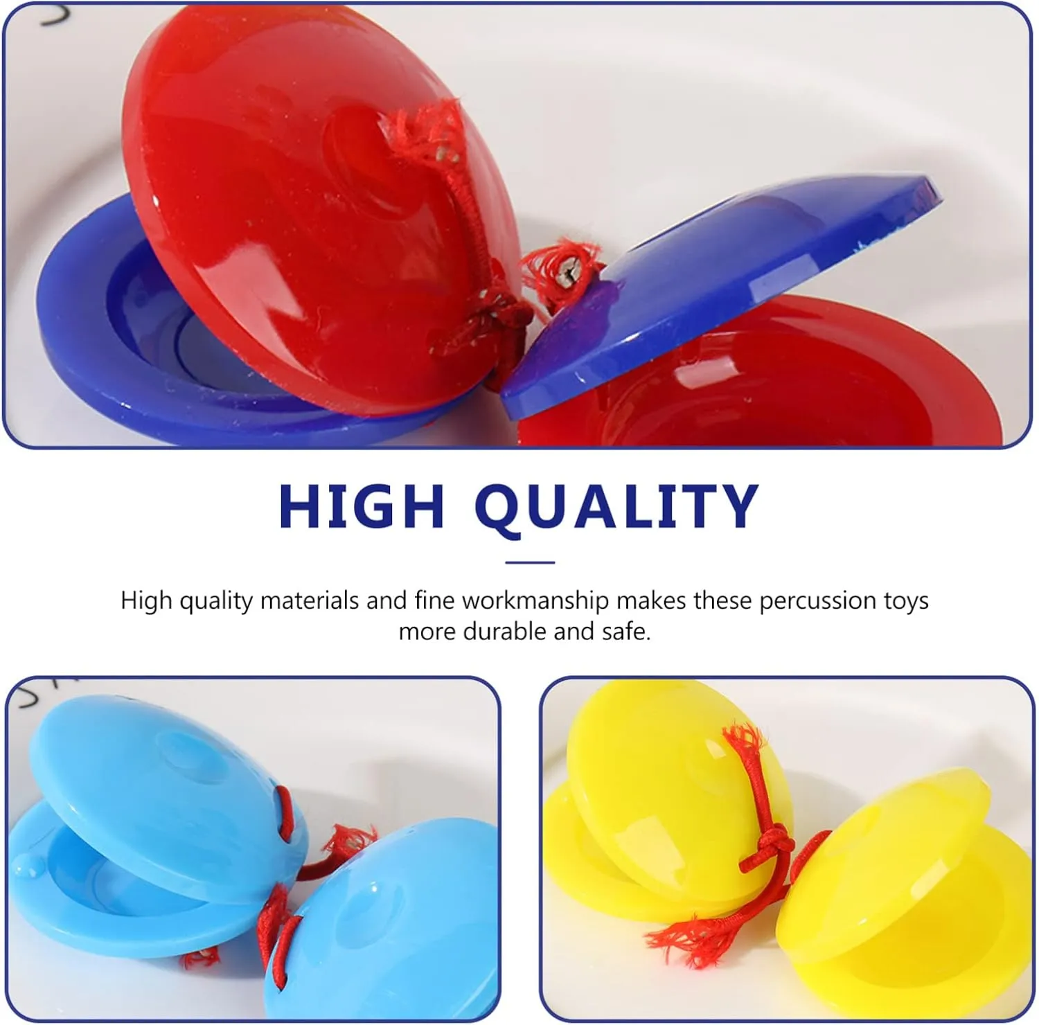 24pcs Castanets Education Random Castanet Playthings Percussion Early Instruments Creative Musical Plastic Kids Children Color Instrument Educational Finger Held for