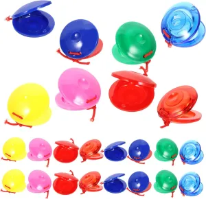 24Pcs Castanets Educational Musical Percussion for Safe Design Promotes Rhythm and Fine Motor Skills for Early Learning and Playtime Random Color