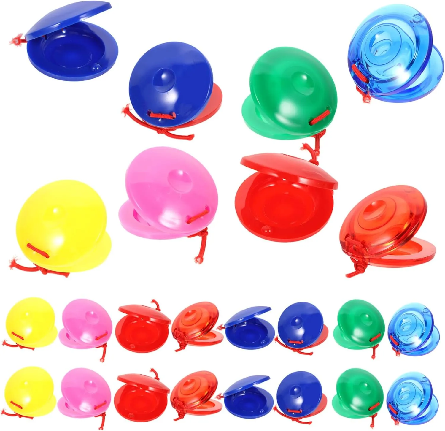 24Pcs Castanets Educational Musical Percussion for Safe Design Promotes Rhythm and Fine Motor Skills for Early Learning and Playtime Random Color
