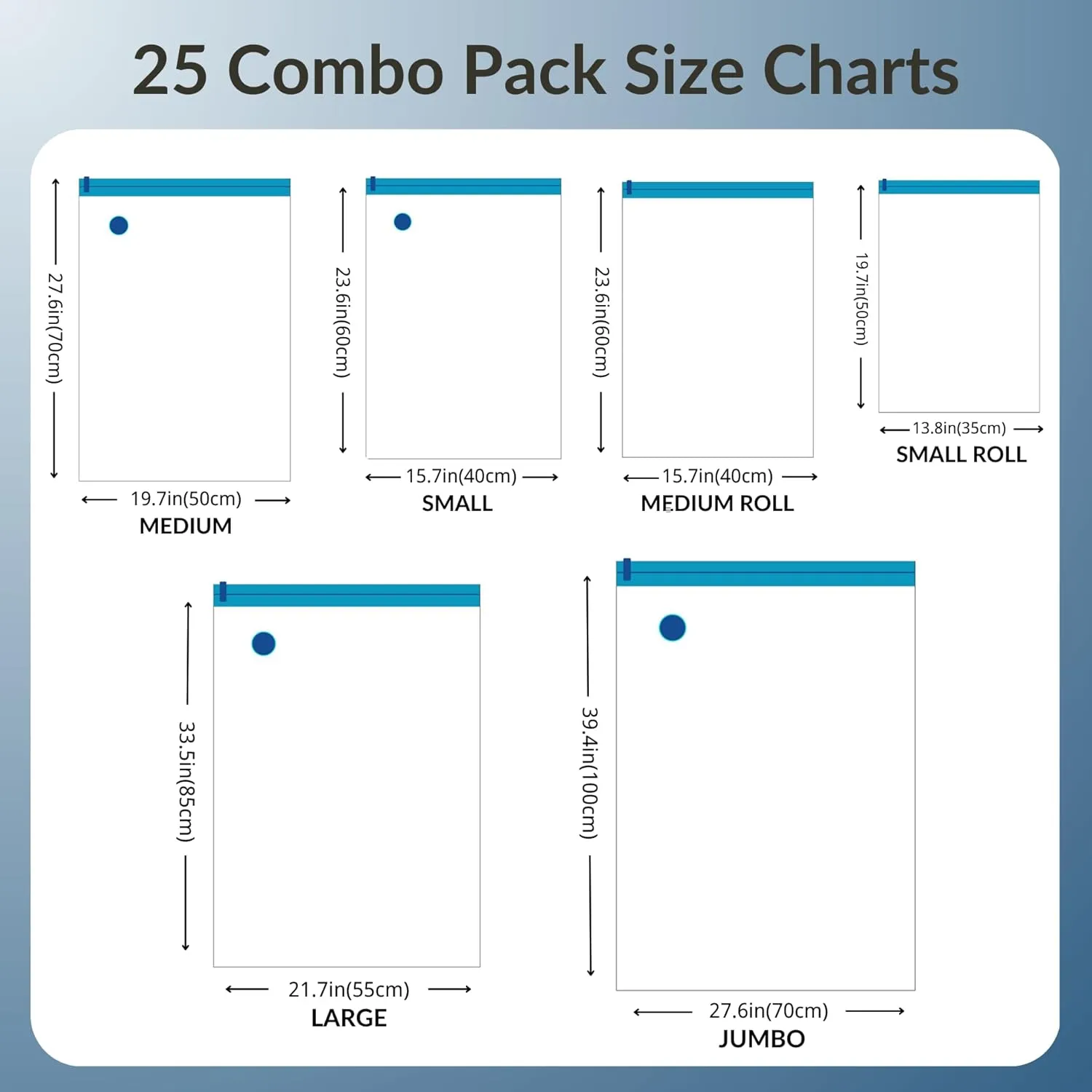 25 Pack Vacuum Storage Bags with Pump, Compression Space Saver for Comforter, Bedding, Blanket Storage, Vacuum Seal Bags for Clothing, Luggage and Closet Organizer
