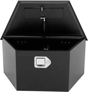 26.6"X13.6"X11.9" Tongue Truck Box Black Heavy Duty Steel Trailer Tongue Box Pick Up Truck Tool Box Storage Organizer w/Lock & Keys