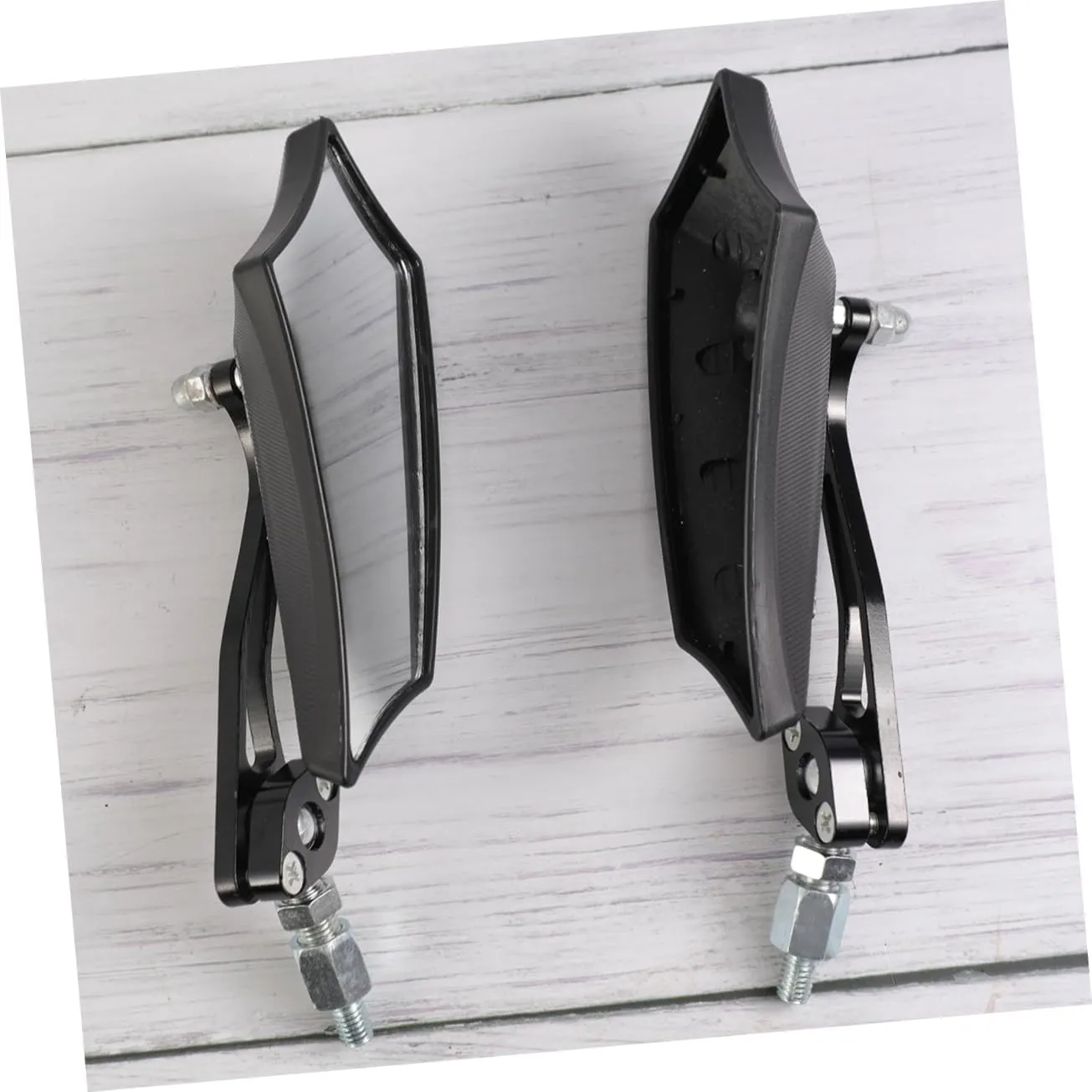 2pcs Alloy Rearview Mirrors for Electric Bikes Motorcycles Lightweight Scratch-resistant Design Lens Essential Safety Accessory for Scooters and Cycles Black