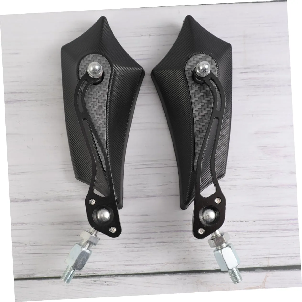 2pcs Alloy Rearview Mirrors for Electric Bikes Motorcycles Lightweight Scratch-resistant Design Lens Essential Safety Accessory for Scooters and Cycles Black