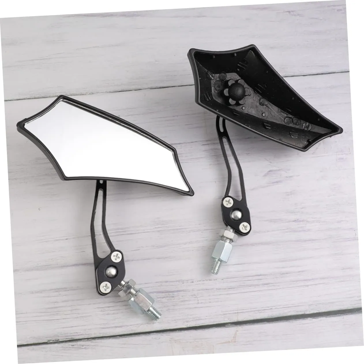 2pcs Alloy Rearview Mirrors for Electric Bikes Motorcycles Lightweight Scratch-resistant Design Lens Essential Safety Accessory for Scooters and Cycles Black