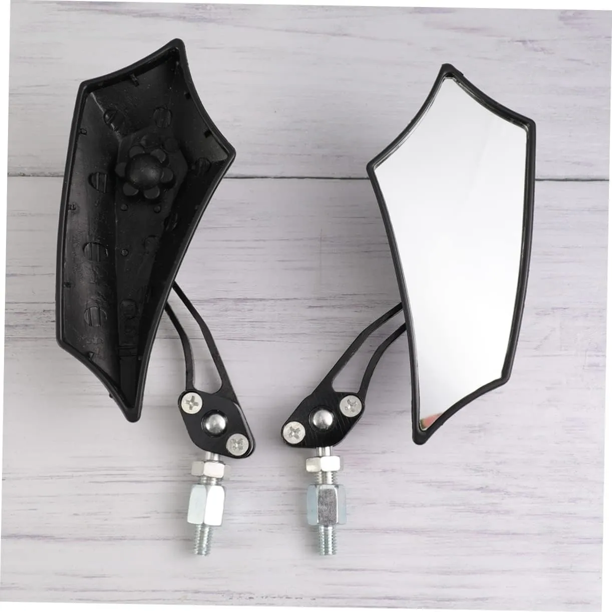 2pcs Alloy Rearview Mirrors for Electric Bikes Motorcycles Lightweight Scratch-resistant Design Lens Essential Safety Accessory for Scooters and Cycles Black