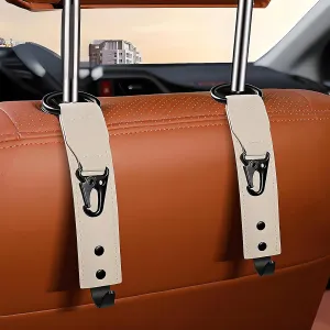 2pcs Car Seat Back Hook for Subaru BRZ WRX STi Impreza Legacy XV Forester Outback Auto Portable Organizer Holder Hooks Car Seat Headrest Hooks for Bags,Purses, Handbags,Beige, normal