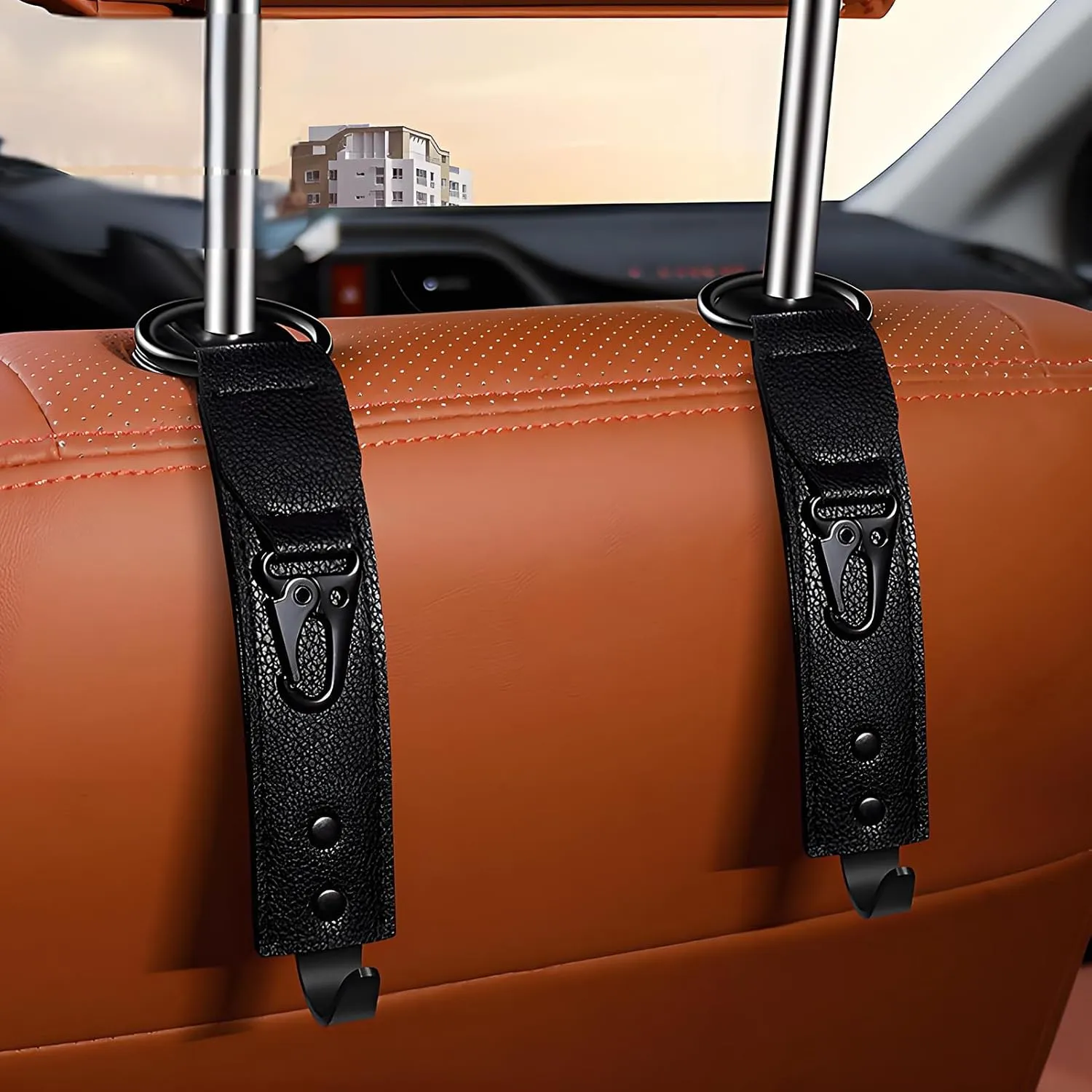 2pcs Car Seat Back Hook for Subaru BRZ WRX STi Impreza Legacy XV Forester Outback Auto Portable Organizer Holder Hooks Car Seat Headrest Hooks for Bags,Purses, Handbags,Black