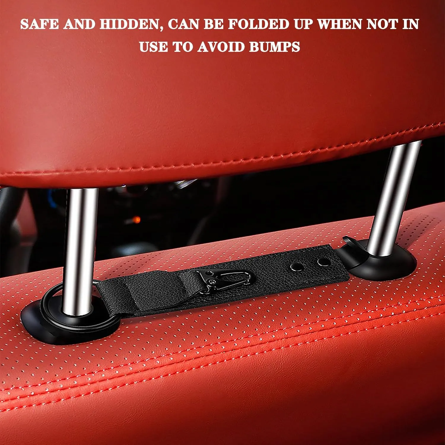 2pcs Car Seat Back Hook for Subaru BRZ WRX STi Impreza Legacy XV Forester Outback Auto Portable Organizer Holder Hooks Car Seat Headrest Hooks for Bags,Purses, Handbags,Black