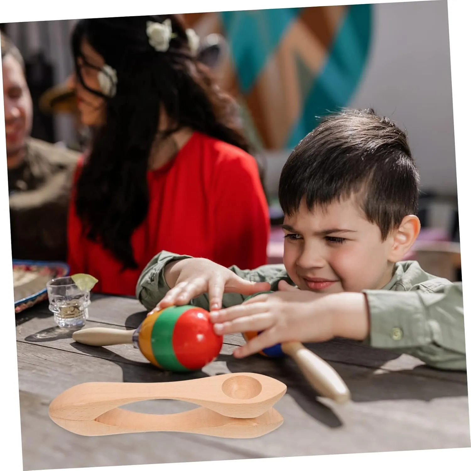 2PCS Musical Spoons Wooden Percussion Instruments for Early Education Lightweight and Easy to Play for Kindergarten Performances and