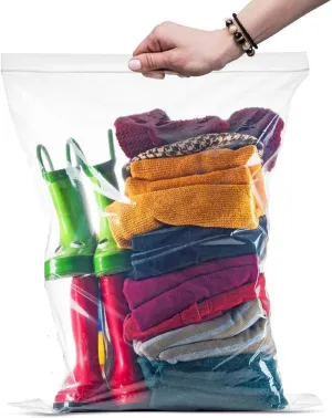 3 GALLON Large Regular Roaster Food Storage Bags, Resealable Top, BIG 3.5 Gallon Size Plastic Bags, 16" x 18", Clear, Pool, Beach, Hiking, Camping, BBQ, Packing & Protecting from Dirt, Dust, BPA Free