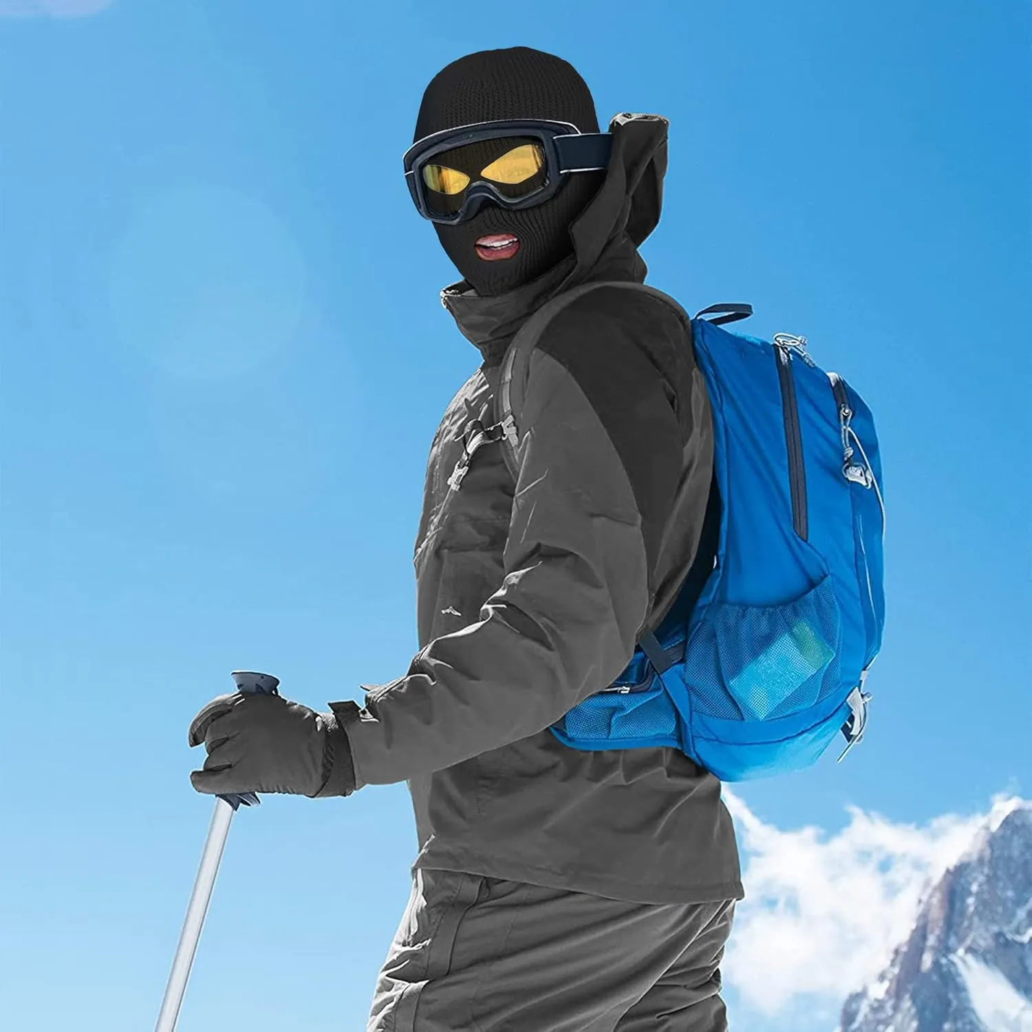 3 Hole Knitted Full Face Ski Mask Winter Balaclava Face Cover for Outdoor Sports