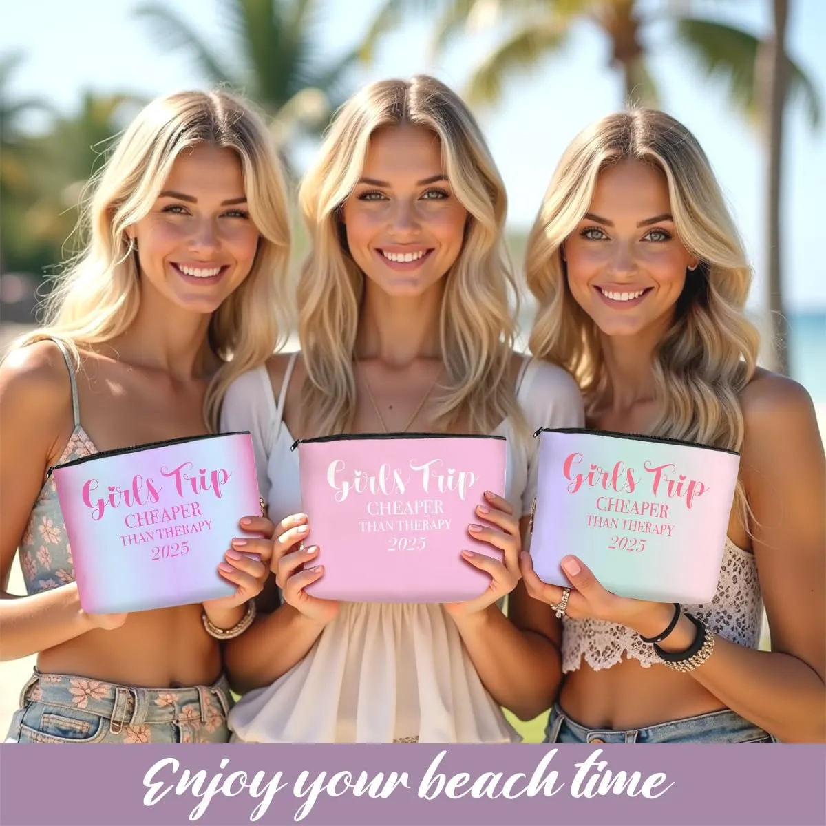 3-in-1 Girls' Trip Favors: Makeup Bag & Weekender for Women's Gifts & Senior Christmas