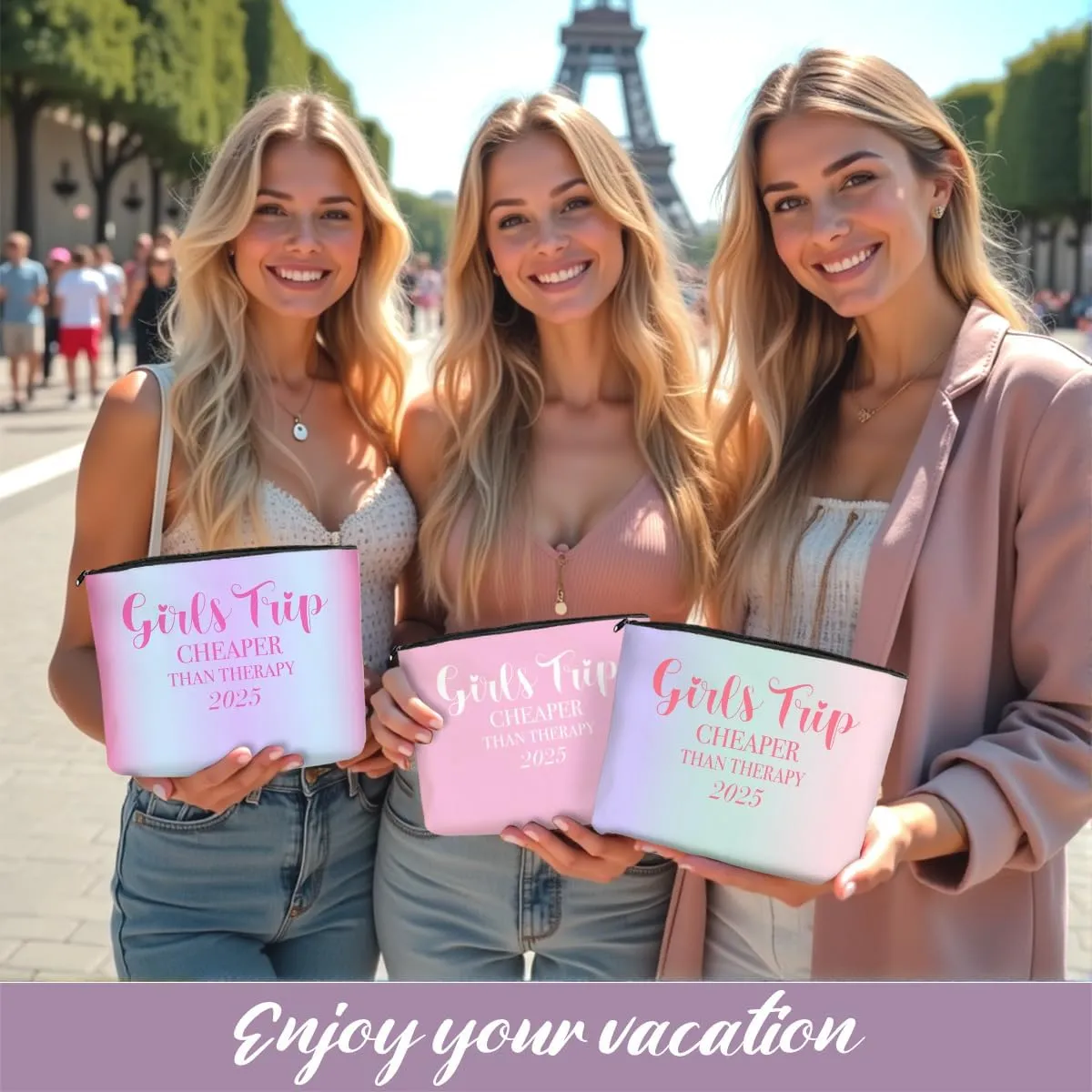 3-in-1 Girls' Trip Favors: Makeup Bag & Weekender for Women's Gifts & Senior Christmas