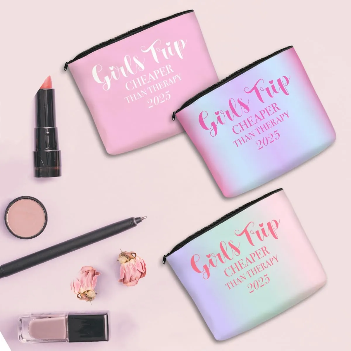 3-in-1 Girls' Trip Favors: Makeup Bag & Weekender for Women's Gifts & Senior Christmas