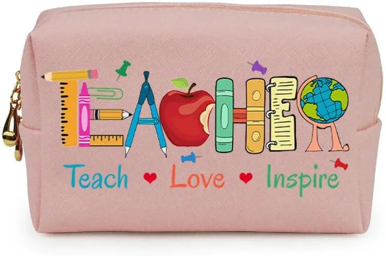 3-In-1 Teacher Element Canvas Tote Bag Grocery Reusable Handbags Jewelry Box and Makeup Bag Set For Teacher Gift