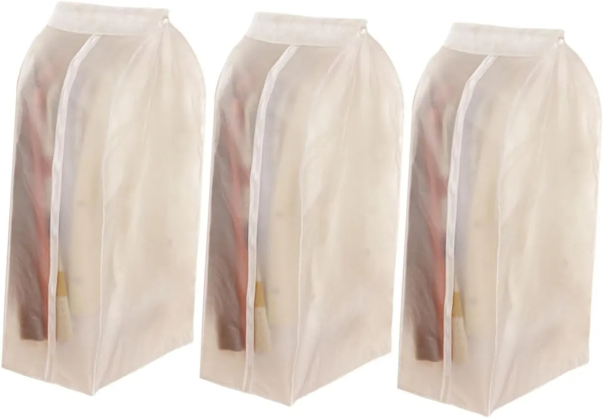 3 Pcs Clothes Cover Bag Clothing Organizer for Travel Storage Bag 60x30x90cm Anti Crease Zipper